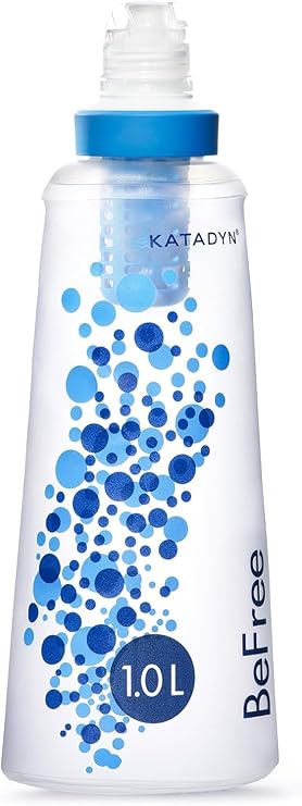 Katadyn BeFree 1L Lightweight Collapsible Water Filter Bottle for Outdoors