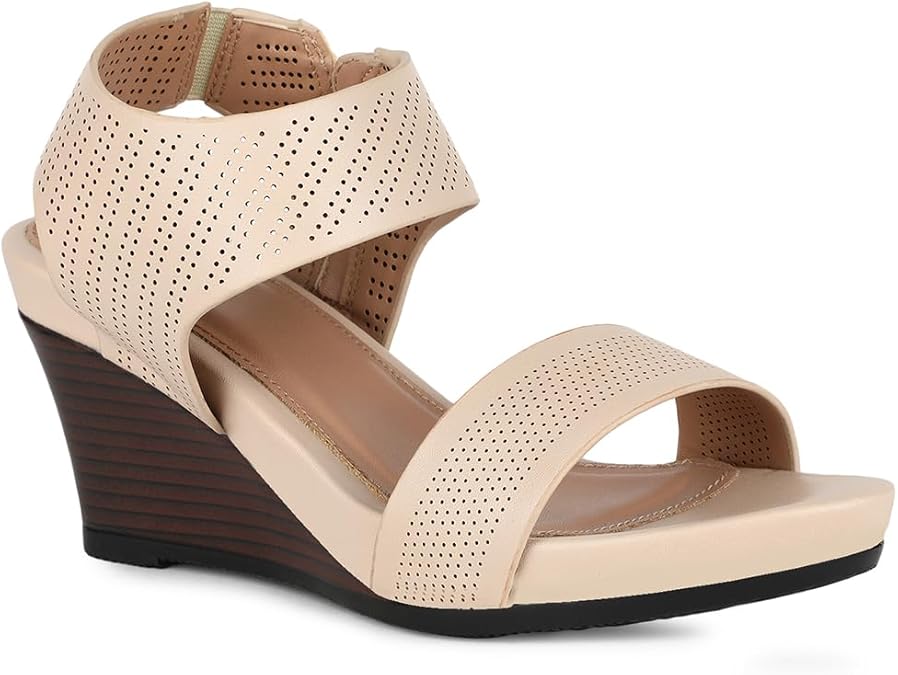 BATA Wedge Heeled Sandals, Dressy Heels, Comfortable Casual with Durable Sole, Cushioned & Lightweight Sole Slip On, Stylish Everyday Footwear for Office, Work, Travel & Outdoor