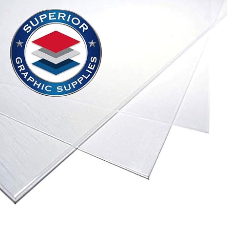 Polycarbonate Plastic Sheet 12 Inches x 24 Inches - 60 Mil / 0.060 Thick - Clear Gloss - 10 Sheets