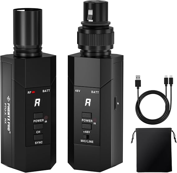 Phenyx Pro Auto Scan Plug-on XLR Wireless Transmitter Receiver System PTU-X