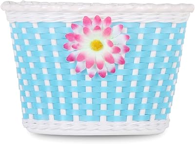 DRBIKE Kids Bike Basket for 12 14 16 inch Toddler Bike, Replacement Girls Bike Basket with Flower or Bowknot, Kids Bike Accessories