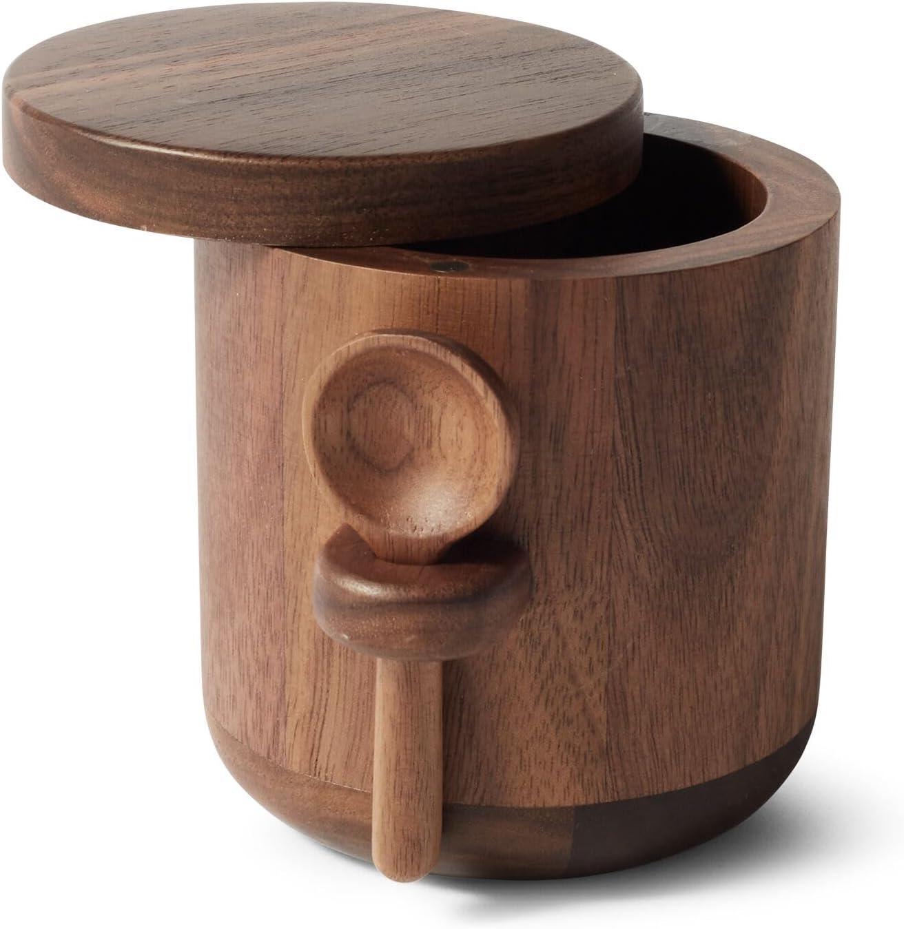 Sur La Table American Black Walnut Salt Keeper – Stylish Countertop Storage for Everyday Cooking