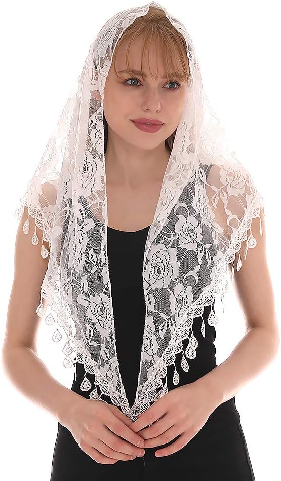 LMVERNA Lace Infinity Veil Mantilla Catholic Church Head Covering Latin Mass
