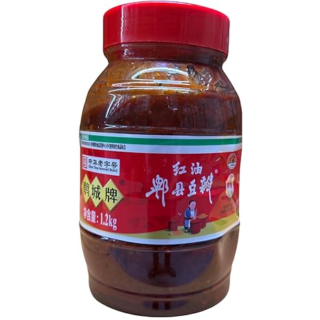 Sichuan Pixian Broad Bean Chili Paste 1200g - Hongyou Doubanjian Fermented salty chili oil paste for wok dishes hotpots and mapo tofu - authentic spicy Asian cooking ingredient