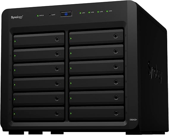 Synology DiskStation 12 Bay DS2422+ Quad Core CPU with 4GB Memory (Diskless), Black