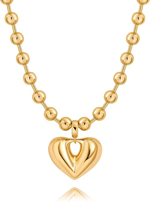 PERNNLA PEARL Dainty 18K Gold Chain Teardrop Pendant Necklace for Women Trendy Cute Toggle Necklace Minimalist Jewelry