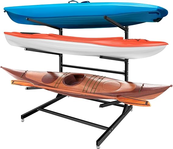 Kayak Storage Rack, Heavy Duty Kayak Racks for Garage, Outdoor Storage Rack for Kayak, Canoe, Surfboard & Paddleboard