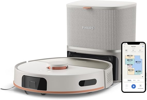 Philips 5000 Serisi Islak Kuru Robot Süpürge, Yüksek Emiş Gücü, Uzun Çalışma Süresi, 200 dk'ya Kadar Şarj, HomeRun, Otomatik Boşaltma İstasyonu, Beyaz (XU5100/20)