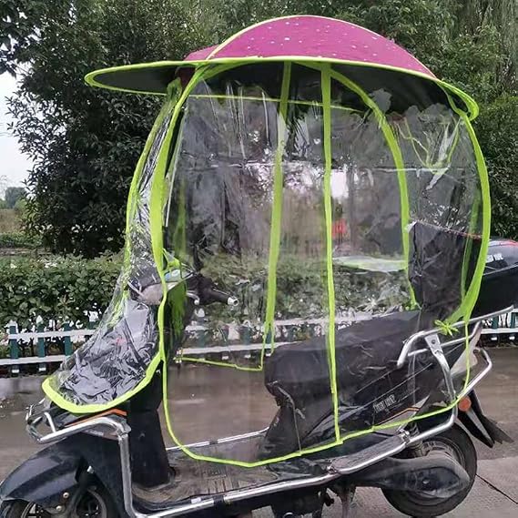 Waterproof Scooter Canopy, Foldable Electric Bike Sunshade, Thermal Reflective Rain Cover with Transparent Window, Portable Protection for Mobility & Motor Scooters, All-Season Use