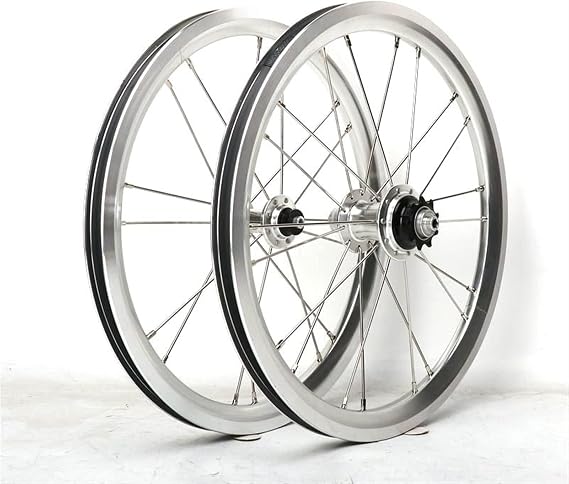 16 Inch Front Rear Wheel 305 Bike Wheelset Single Speed 9T Aluminum Alloy 74 85mm 16/20 Hole V Brake Folding Rim