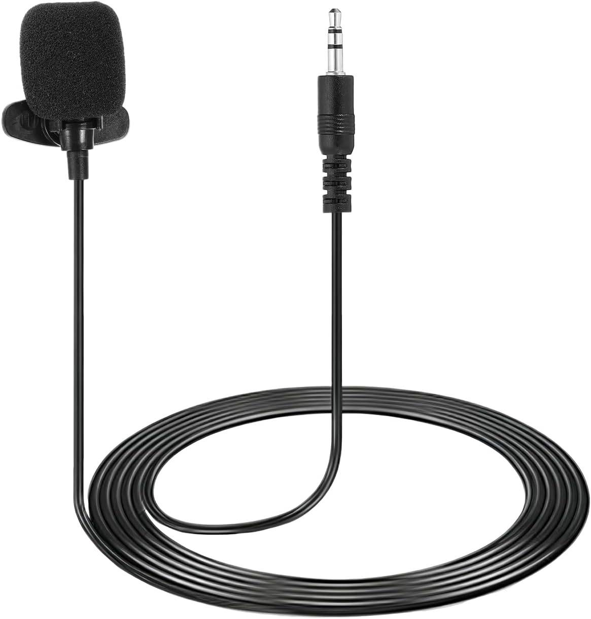 uxcell ラベリアピンマイク 3.5mmストレートステレオ3極コンデンサーカラーマイク 1.5m有線全指向性コンデンサー小型ラベリアマイク 教師・プレゼンター向け