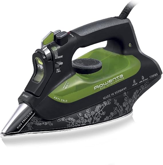 Rowenta Iron, DW6030, 2500W, Microsteam 400 Soleplate, Dry & Steam, 2m Cable, 45g/min, Black, Green