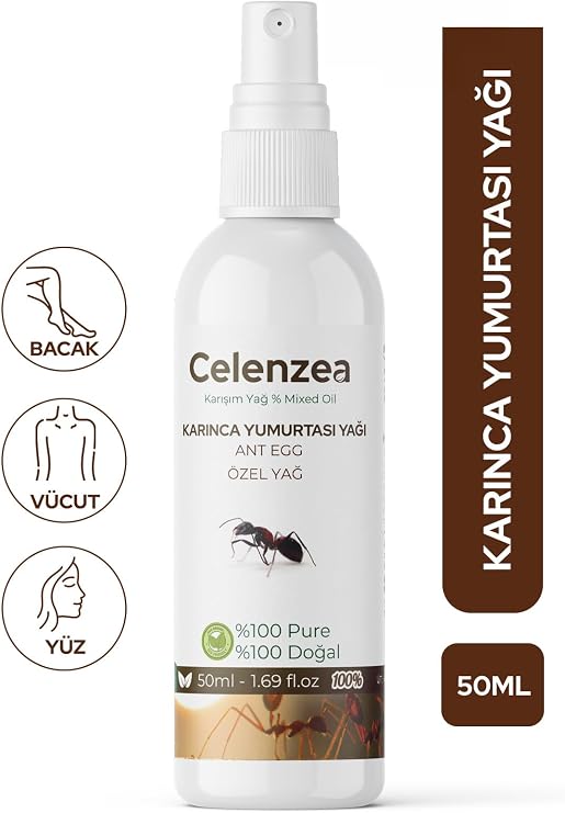Celenzea Karınca Yumurtası Yağı İstenmeyen Tüyler İçin Tüy İnceltici & Tüy Azaltıcı Cilt Bakımı Ant Egg 50ml