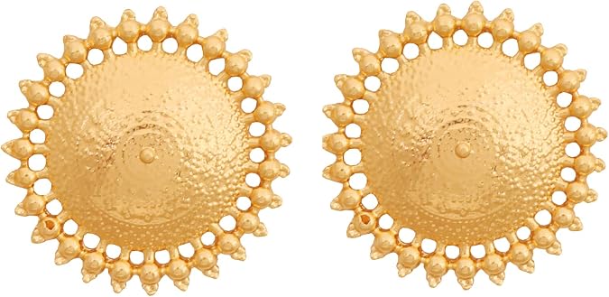 Sunsoul by Touchstone Indian Tribal Boho Earrings for Women, Gold Tone | Round design; Bollywood-inspired costume jewelry