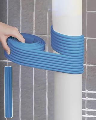 Wrap Around Pole Plumbing 8mm for Rv Toilet, Universal Basketball Pole Padding Outdoor Square Round, Basement Support Post Protection Pole WrapBlue,3pcs