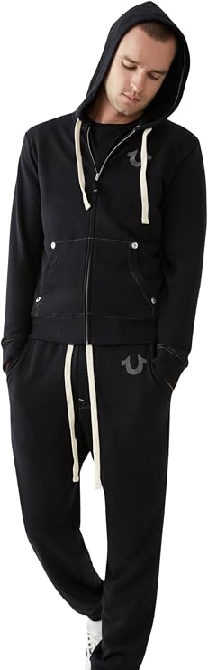 True Religion Mens Classic Logo Jogger Sweatpants Soft Mens Joggers with Pockets, Comfortable Sweat Pants