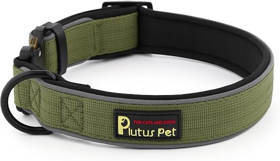 Plutus Pet Tactical Dog Collar, Reflective, for Small Medium Large Dogs