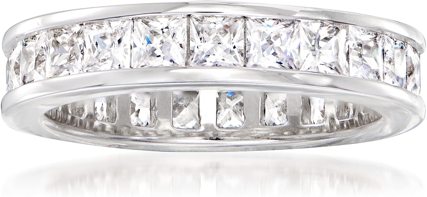 Ross-Simons 2.60 ct. t.w. Princess-Cut CZ Eternity Band in Sterling Silver