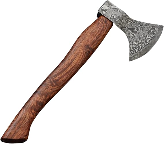 Damascus Camping Hatchet Axe - The Perfect Outdoor Survival Axe for Adventure Seekers!