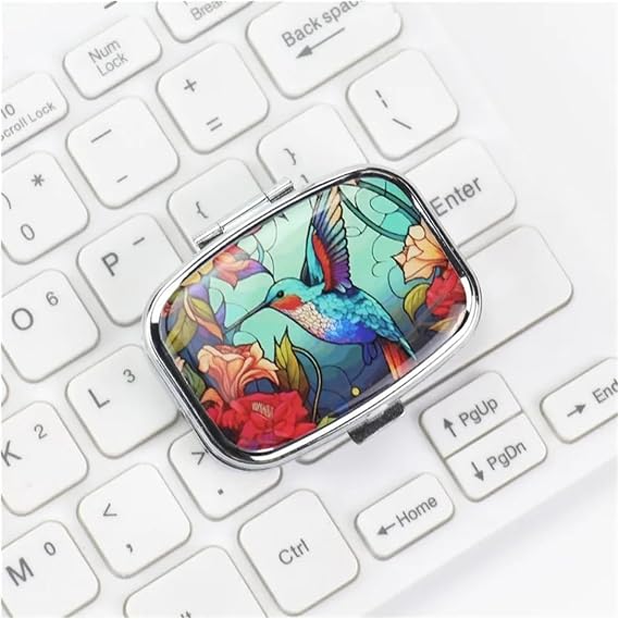 Mini Travel Cases Lovely Colored Portable Medicine Metal Jwelery Organizers Household Holder Iron Cabinet Small Pill Container(C)