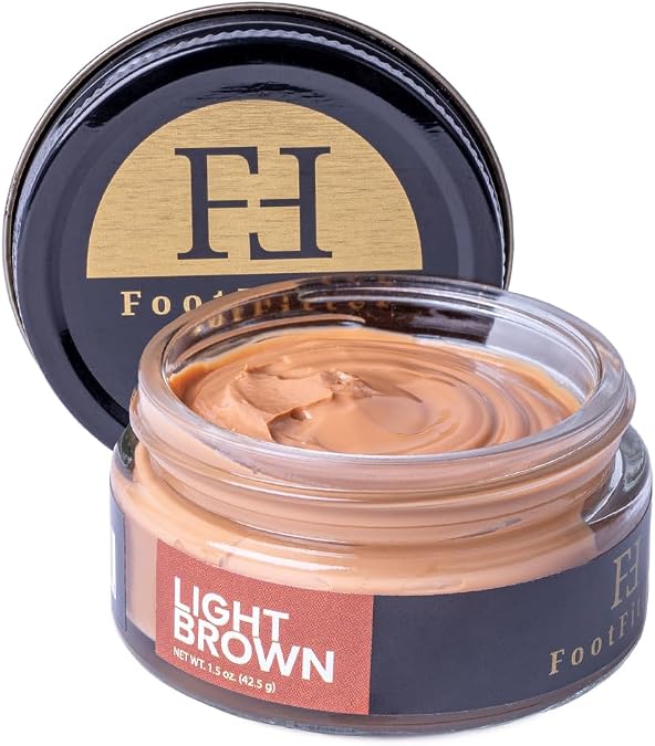 FootFitter Premium Shoe Cream Polish with Carnauba Wax (Made in USA) 1.5 oz | Rich Formula Conditions Leather, Restores Color & Delivers Deep Gloss Using Natural Carnauba for a Smooth, Polished Finish