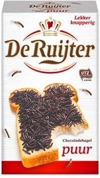 Hagelslag PUUR - Pure Dark Real Chocolate Sprinkles - jimmies - On Buttered bread, Cupcake sprinkles, Great Cake Topping & a Yummy addition to any DeseretPackaging may vary