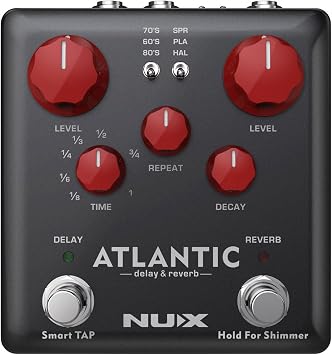 NUX Atlantic Multi Delay and Reverb Effect Pedal with Inside Routing and Secondary Reverb Effects