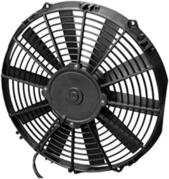 Spal Electric Cooling Fan, Low Profile, 12 in Fan, Pusher, 856 CFM, 12V, Straight Blade, 13.188 x 12.625 in, 2 in Thick, Plastic, Each