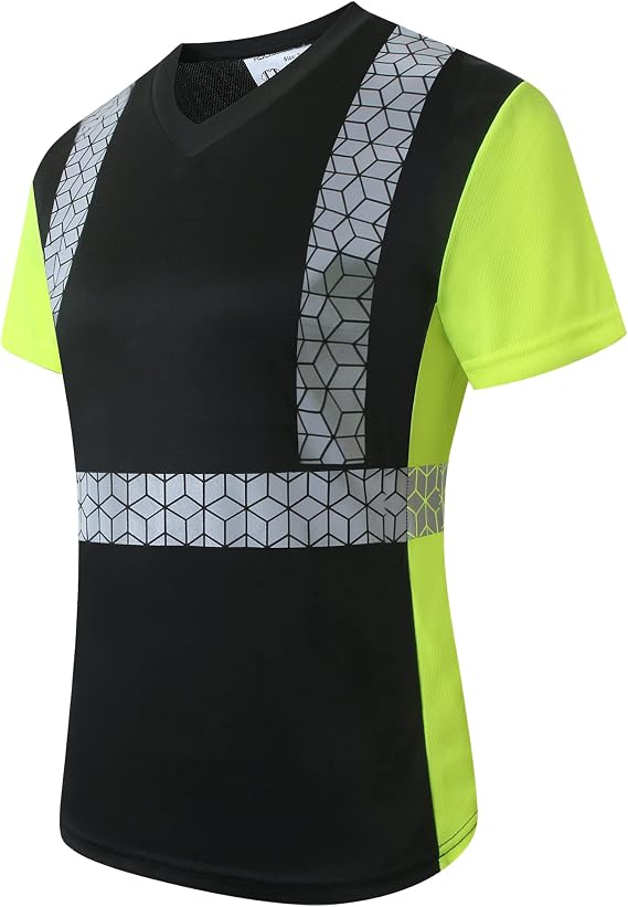 Women Safety Shirt,High Reflective T Shirt for Woman with Unusual Reflective Pattern,Short Sleeve Breathable