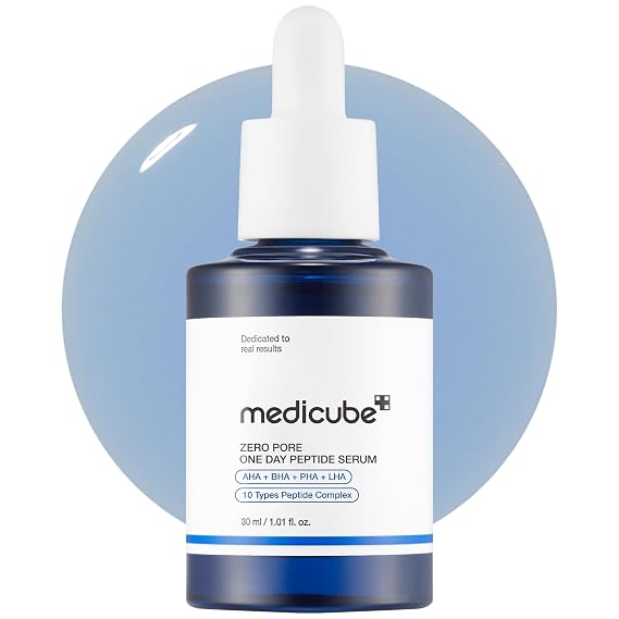 medicube Zero Pore One Day 10 Peptide Serum | Pore Refining & Oil Balancing Serum - AHA BHA PHA LHA, Copper Peptide, GHK-Cu, Daily Pore Care, Korean Skincare, 1.01 fl oz