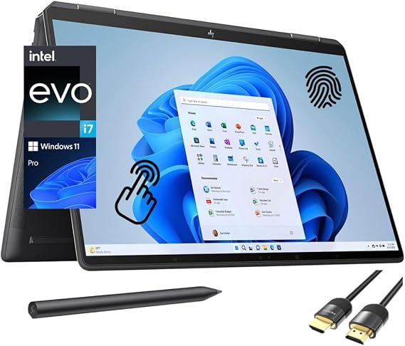 HP Spectre 2-in-1 Laptop, 13.5" 3K2K OLED Touchscreen Display, Evo Platform 13th Gen Core i7-1355U, 16GB RAM, 512GB PCIe 4.0, TB 4, WiFi 6E, Backlit KB, FP Reader, PDG HDMI, Stylus Pen, Win 11 Pro