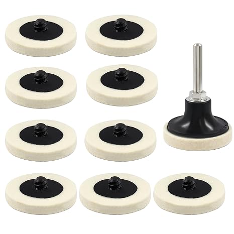 Bonsicoky 2 Inch Compressed Wool Polishing Buffing Pads, 10 Pcs
