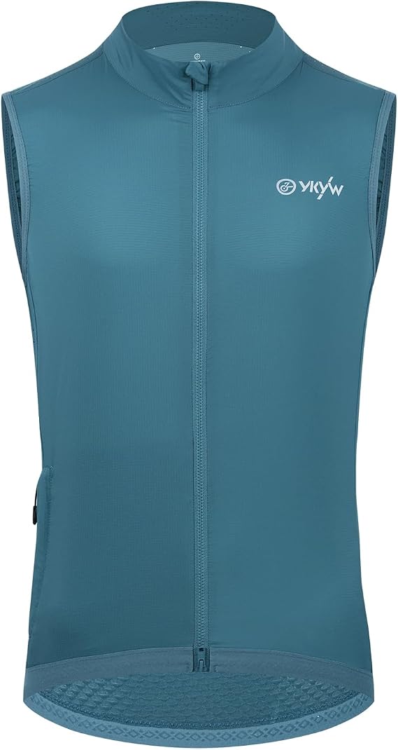 YKYWBIKE Cycling Vest for Men,Micro Softshell Windproof Bike Vest,Water Resistance Sleeveless Cycling Windbreaker