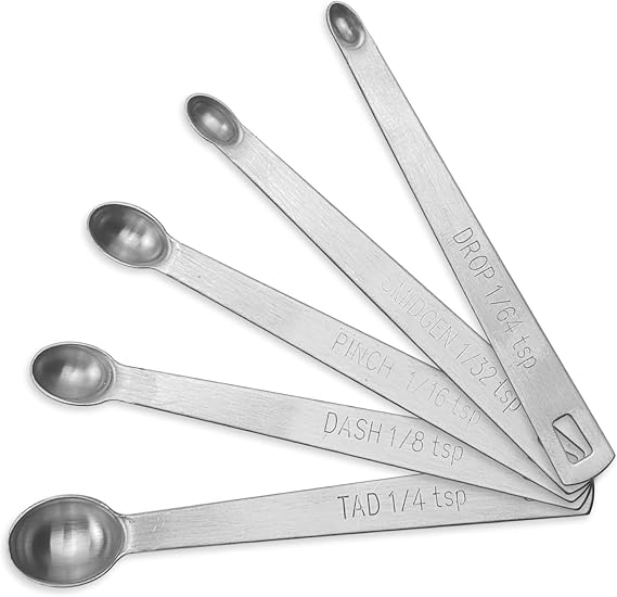 Duty Stainless Steel Measuring Spoons, Small Spoon Set of 5 Includes