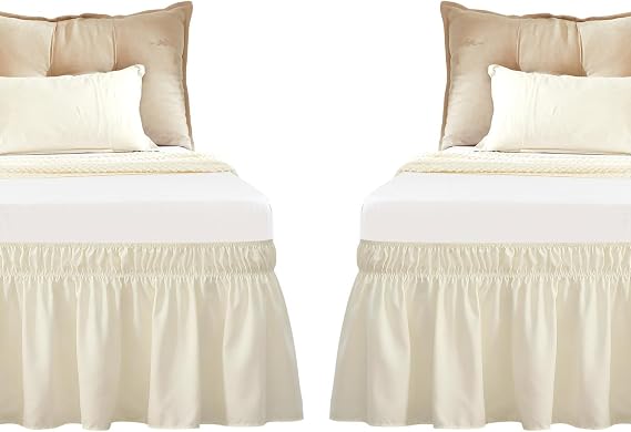 Cream Full & Queen Size Bed Skirt 14 Inch Drop