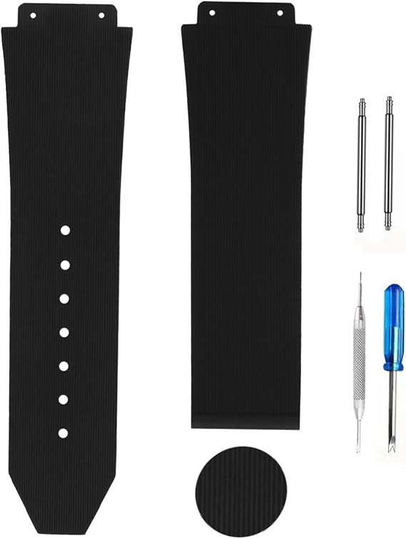 Rubber watch band compatible for Hublot Big Bang 19mmx25mmx22mm Silicone watch strap without mental buckle, CU