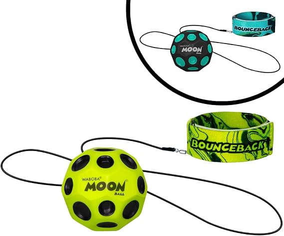 Waboba Bounceback Returning Moon Ball Hyper Bouncy Ball (1), Color May Vary