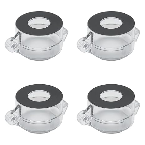 4 Pack Protective Covers, Round Push Button Switch Protector Clear Plastic Emergency Stop-Button Cover, Guard Case Lockout for 22mm Diameter Push Button Switch