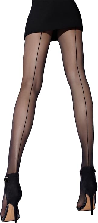 Cecilia de Rafael Hyde Park Back Seam Tights Black/Black M/3
