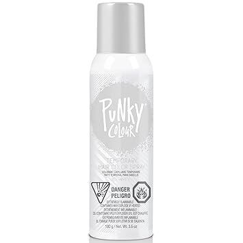 Punky Icy White Temporary Hair Color Spray Instant Vibrant White, Washable & Non-Damaging Hair Spray for Party & Cosplay, 3.5 oz