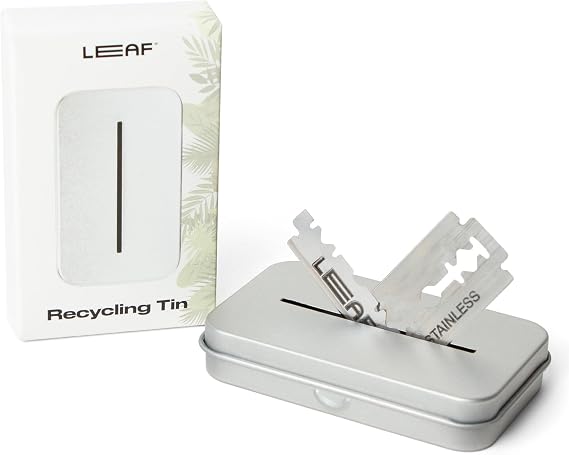 Leaf Shave Blade Recycling Tin - Blade Bank for Safety Razor Blades