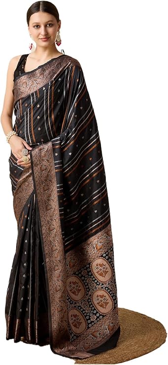 Women's Soft Litchi Silk Banarasi Silk Saree (Str-Apexa)