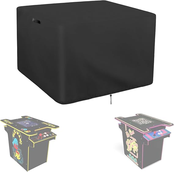 Arcade1Up Pac-Man Facing Arcade Table 420D Waterproof & Dustproof Game Table Cover Black