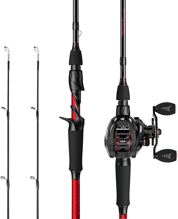 KastKing Royale Legend II Twin Tip Fishing Rod and Reel Combo, 5.4:1 Gear Ratio, Right Hand Casting Reel, 7'0'' MH Power Casting Rod