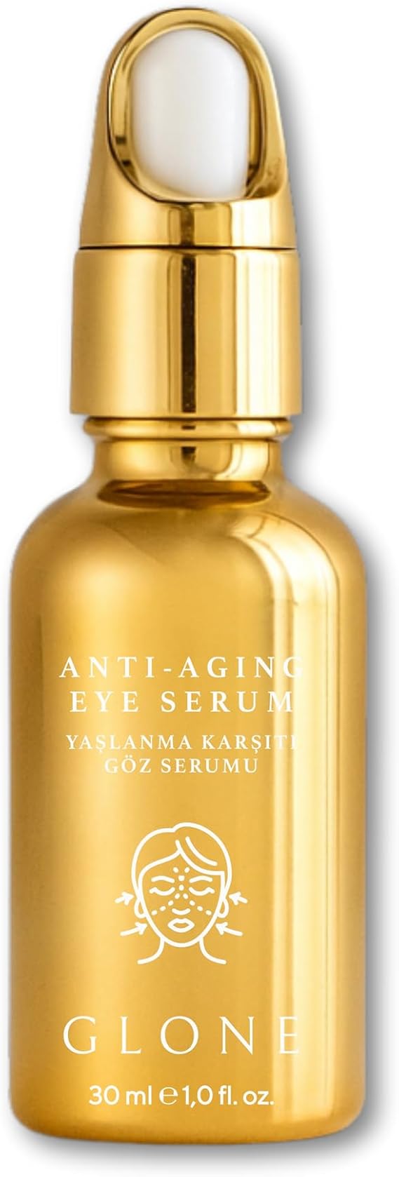GLONE Yaşlanma Karşıtı Göz Serumu, 30ml | Koyu Halka, Torbalanma ve Kırışıklık Karşıtı | Peptit & Somon DNA'lı Aydınlatıcı Göz Bakımı