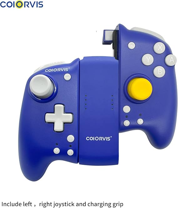 COIORVIS Joy Pad Controller for Switch/Switch OLED, Wireless Joy Con Switch Controller with Back Map Button/Turbo/Motion Control (Blue) alps joystick