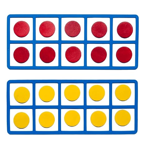 LEARNING ADVANTAGE Giant Magnetic Foam Ten Frames with 20 Disks | Early Math Manipulative for Number Concepts, Addition and Subtraction