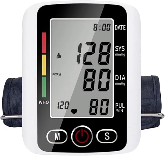 Blood Pressure Monitors Large Cuff Size 22-36cm - Blood Pressure Machine with Cuff for Upper Arm - Heart Rate Hypertension Monitor for Home Use - Blood-Pressure Monitor LCD Display - No Batt