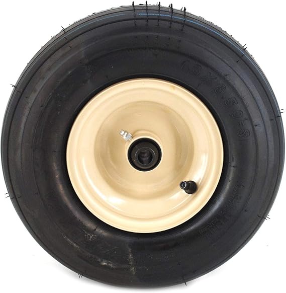 Grasshopper Mower Pneumatic Wheel Assembly, Front, 13" x 6.5-6" OEM 603975 | Includes Spacers And Dust-Proof Bearings, Fits Frontmount Tail Wheels, 72-Inch Deck Carriers, Midmount Deck Carriers