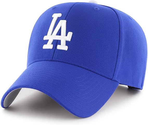 Los Angeles Baseball MVP Hat Classic LA Team Logo Adjustable Structured Cap (Blue)